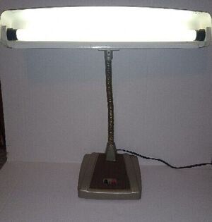 Vintage Industrial Mid Century Metal Desk Work Steampunk Art Deco 19" Lamp WORKS
